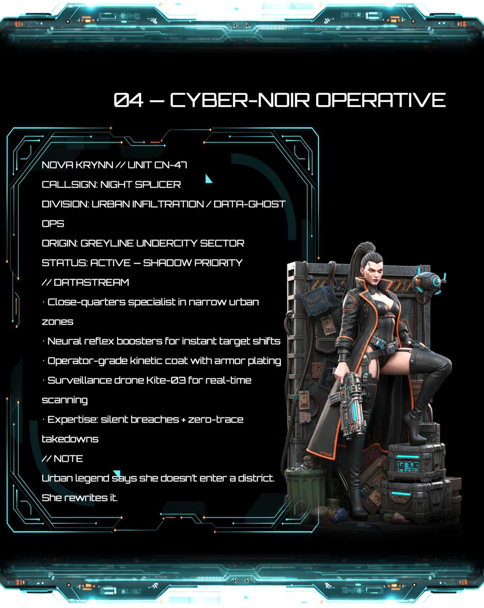 Cyber-Noire Operative dossier card