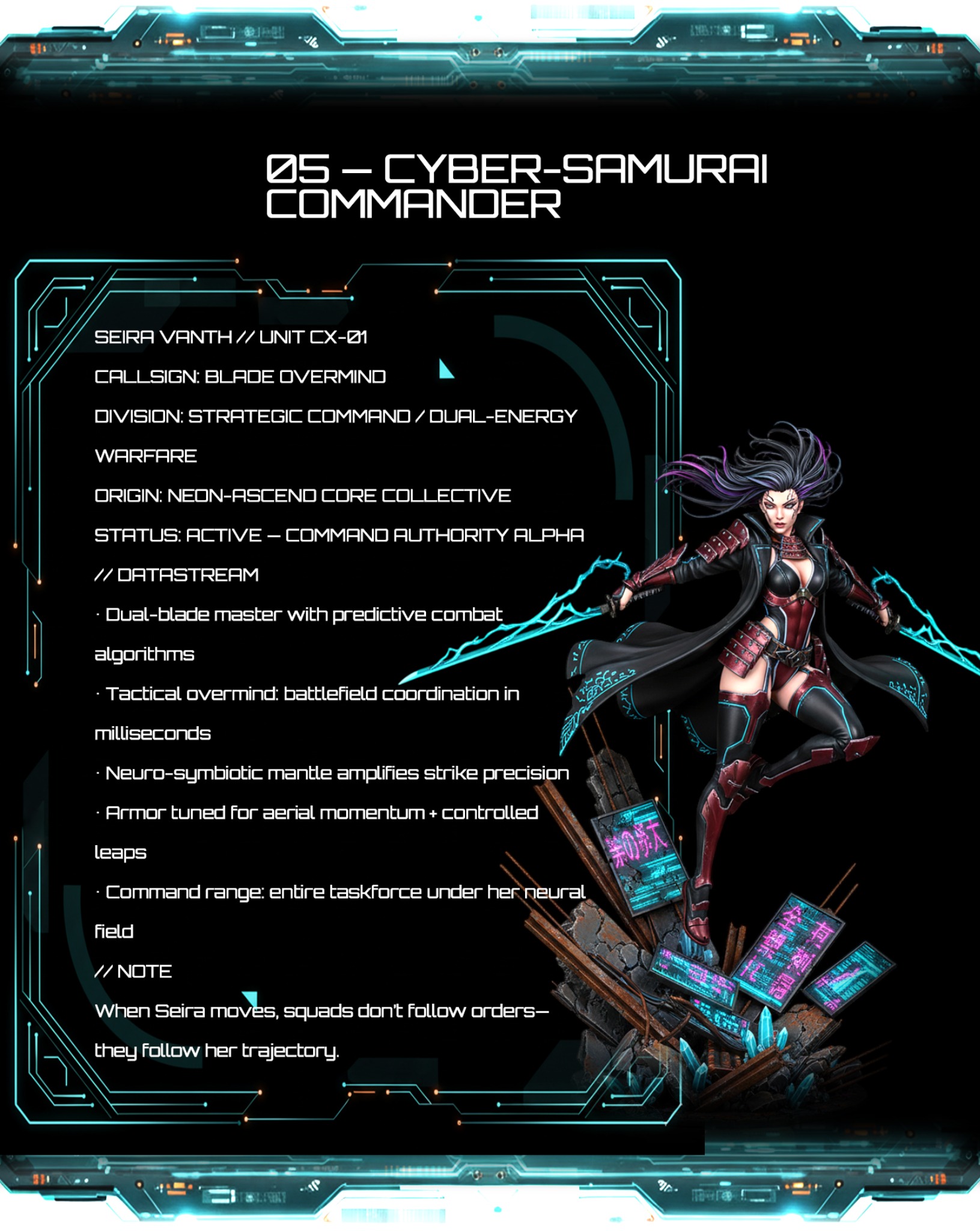 Cyber-Samurai Commander dossier card